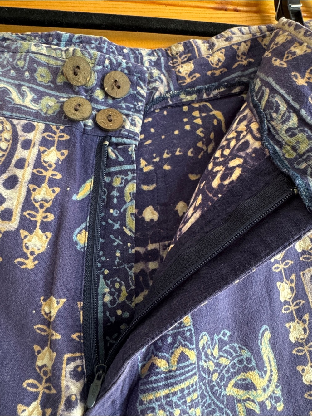 Gypsy Elephant Paisley Bell Bottom Festival Hippie Pants M Boho - Picture 6 of 14